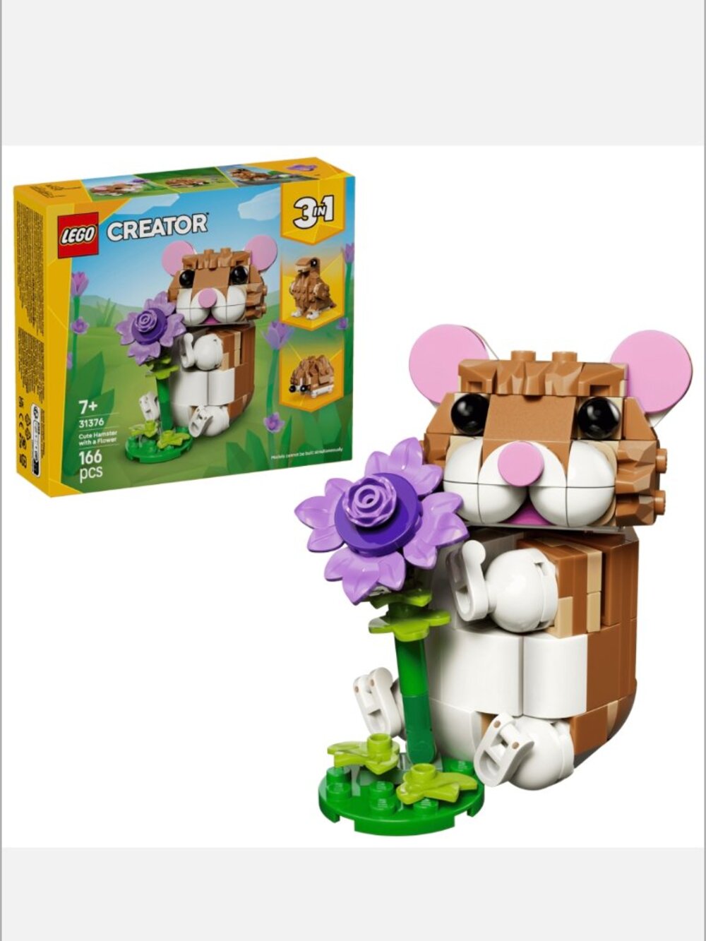 LEGO Cute Hamster with a Flower- Creater 3 in 1